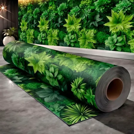 Papel de parede jardim vertical verde com folhagens